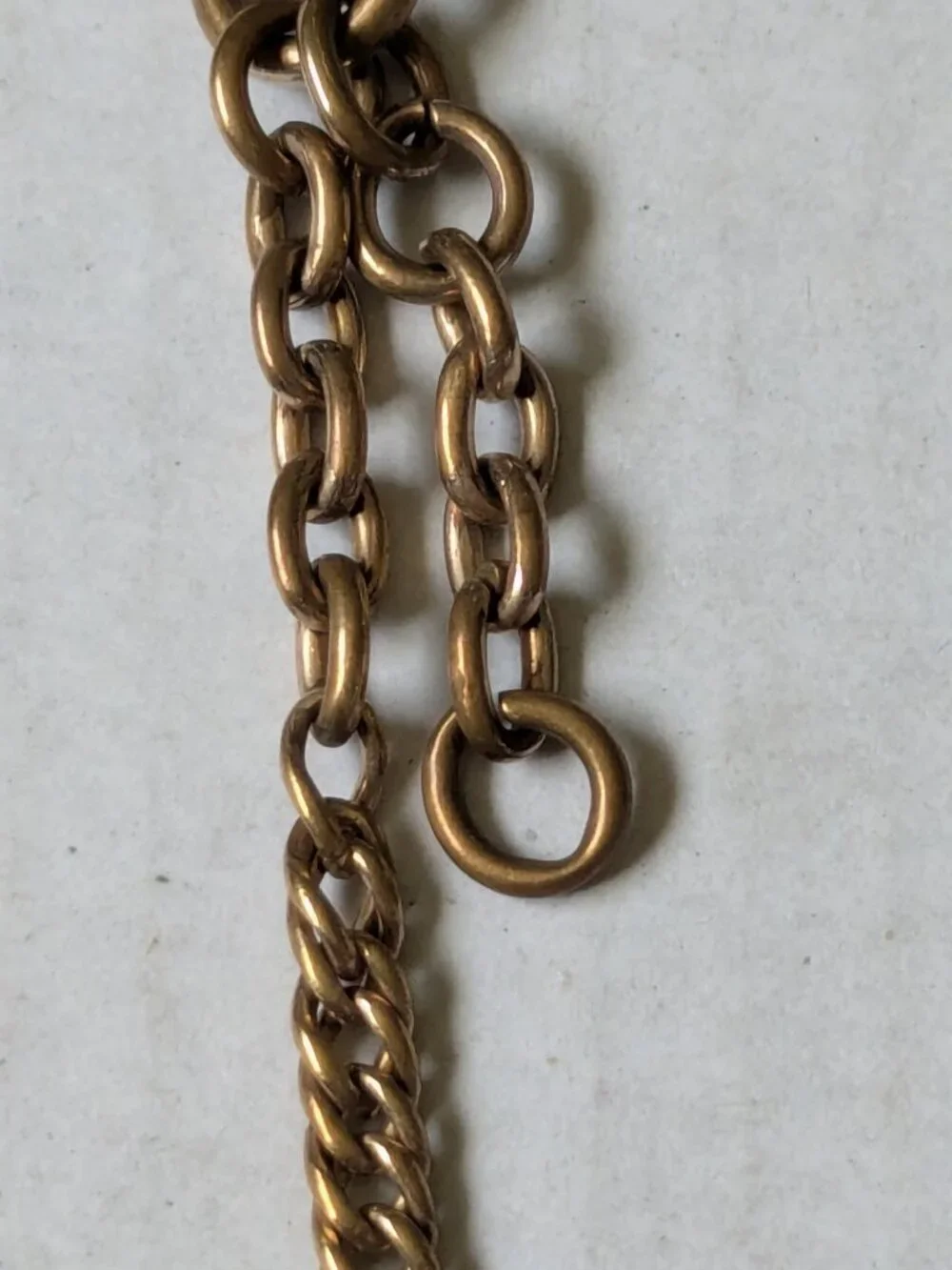 Antique H&H Gold Filled Prince Albert Design T Bar Dog Clip Watch Chain